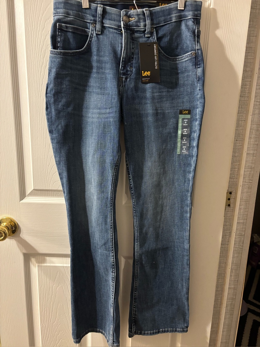 Lee Women's Medium Blue Boot-Cut Jeans Indigo Facet NWT Size 8 Short